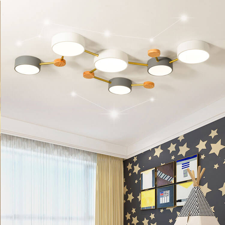 Modulaire LED Plafondlamp Hout en Acryl