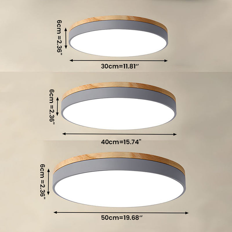 Houten Ronde LED Plafondlamp