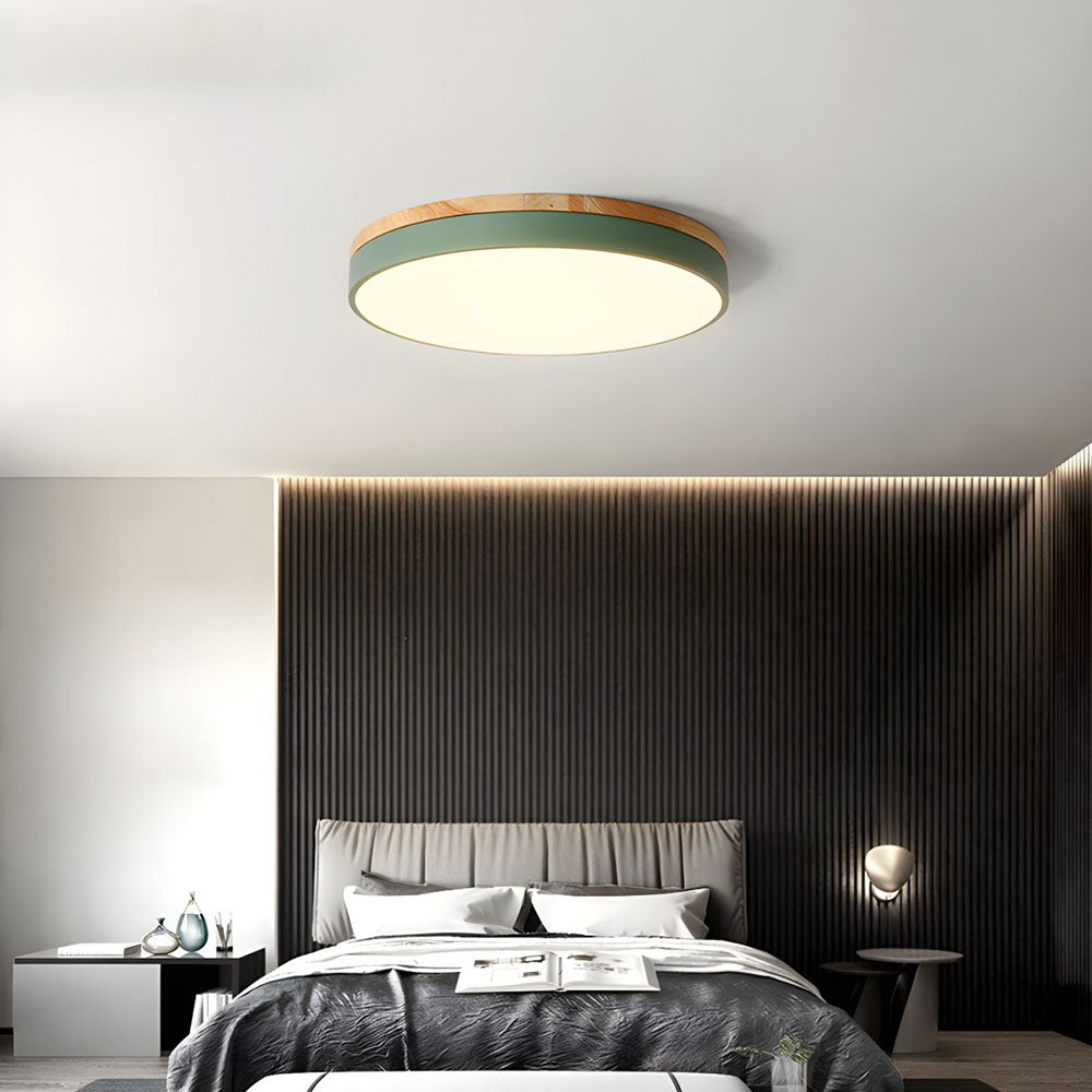 Houten Ronde LED Plafondlamp
