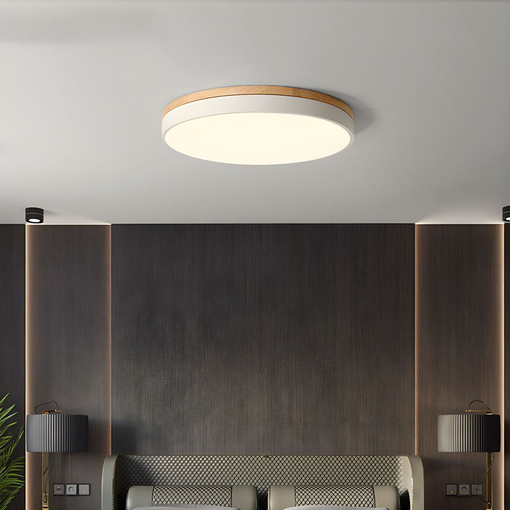 Houten Ronde LED Plafondlamp