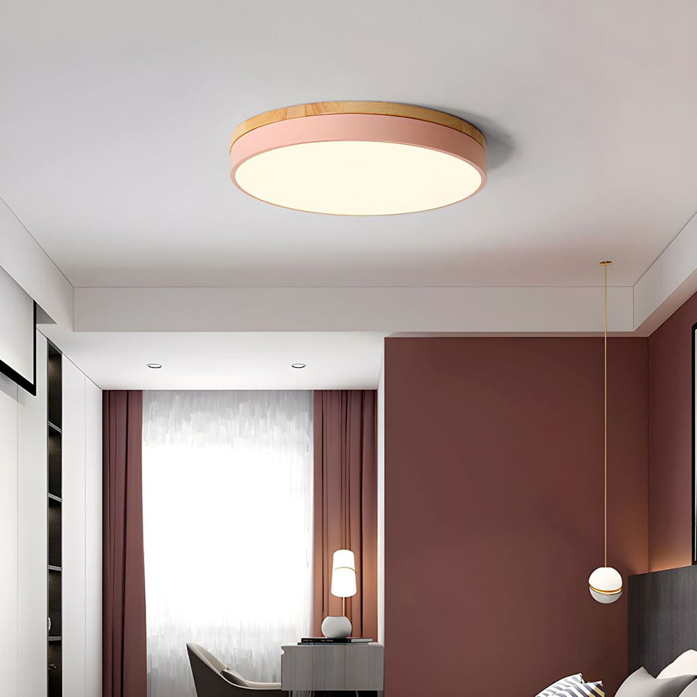 Houten Ronde LED Plafondlamp