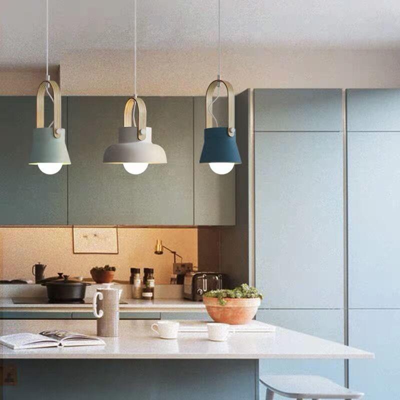 Kleurrijke Moderne Hanglamp Metaal En Hout