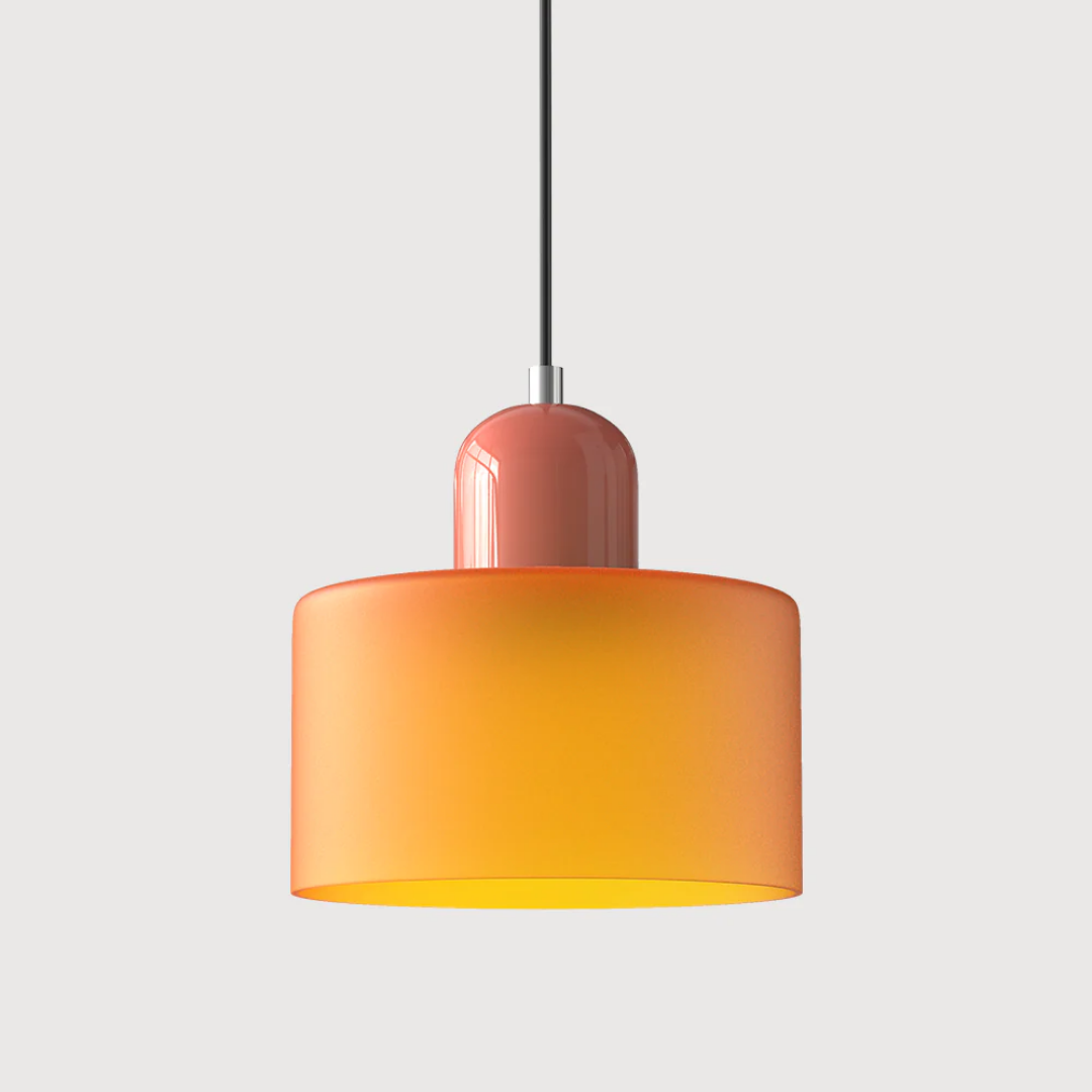 Retro glazen hanglamp Ø15 cm