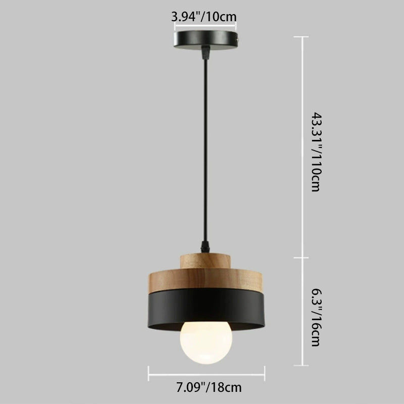 Moderne Hanglamp van Metaal en Hout