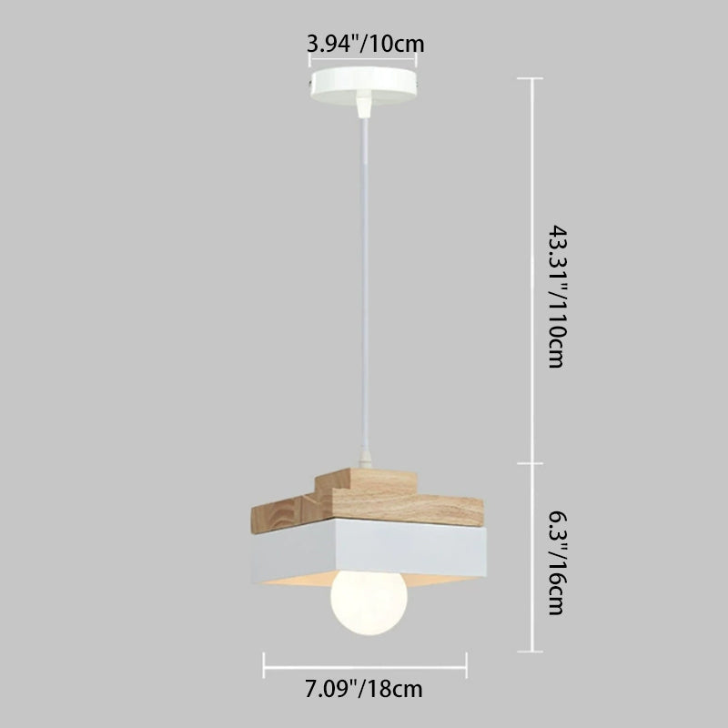 Moderne Hanglamp van Metaal en Hout