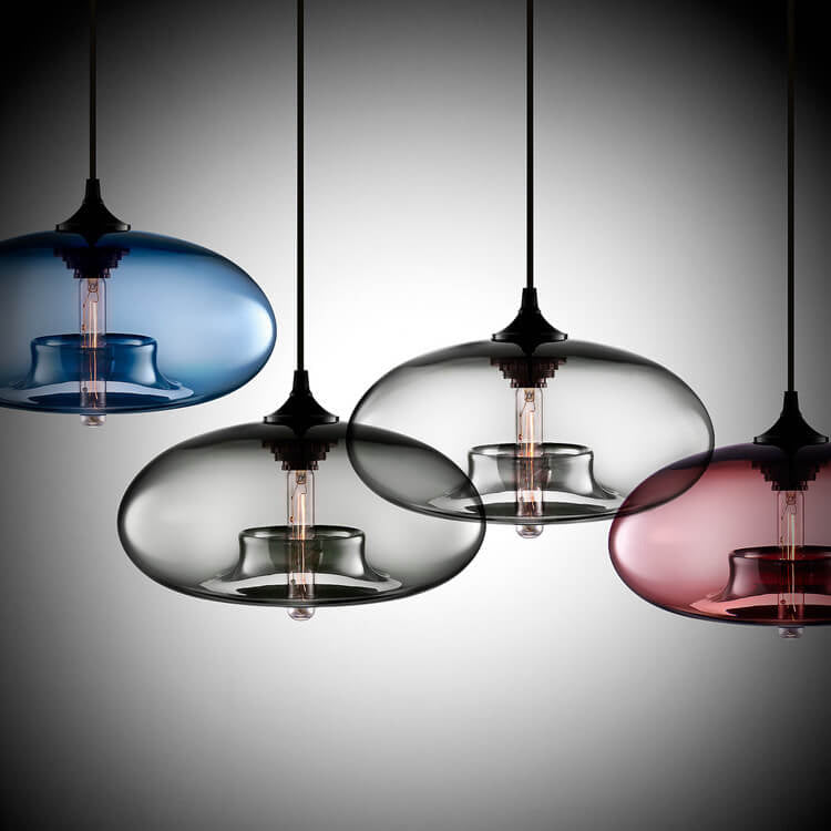 Industriële Glazen Hanglamp Ø28 cm
