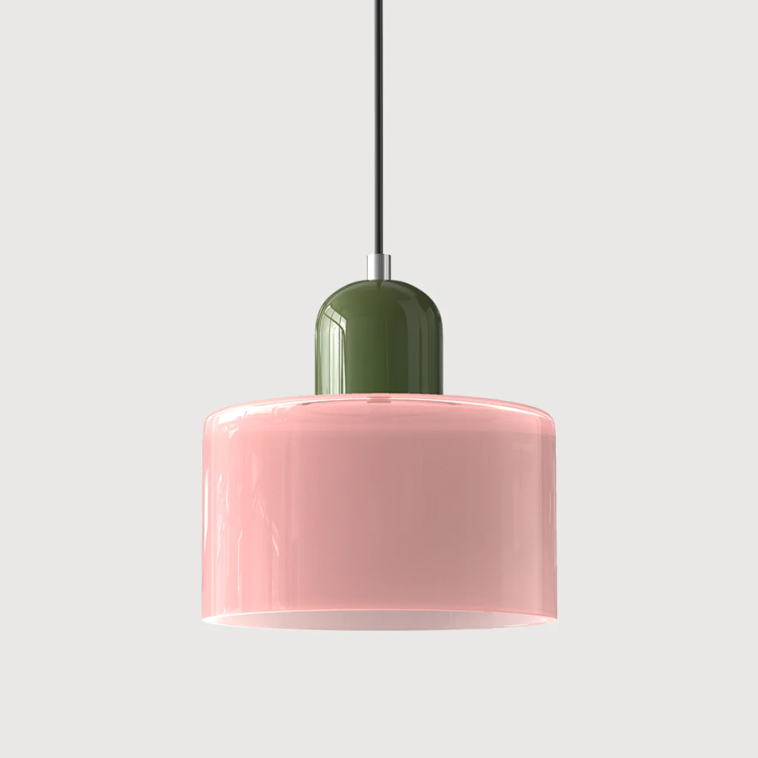 Retro glazen hanglamp Ø15 cm