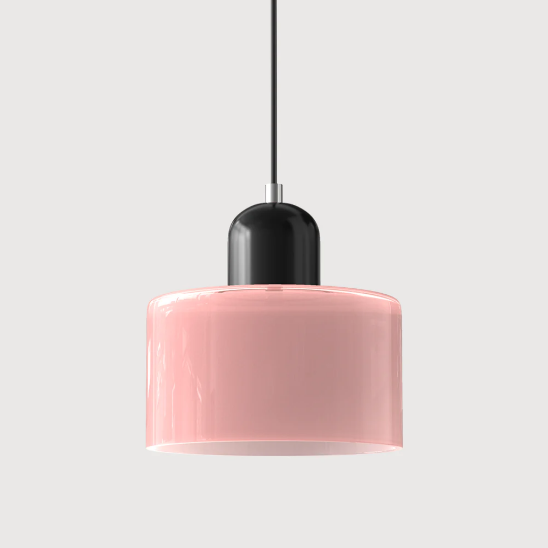Retro glazen hanglamp Ø15 cm