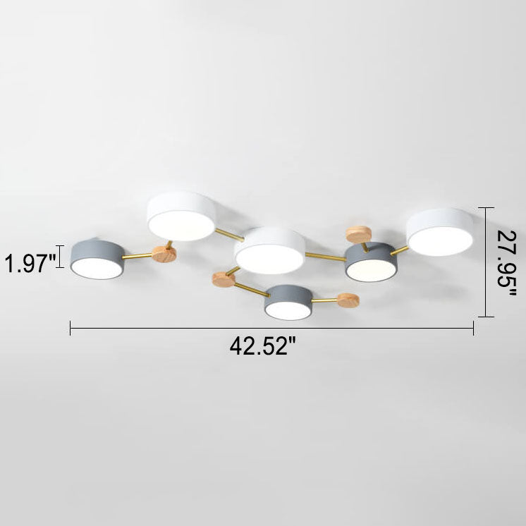 Modulaire LED Plafondlamp Hout en Acryl
