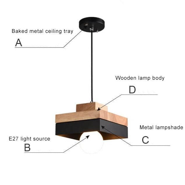 Moderne Hanglamp van Metaal en Hout