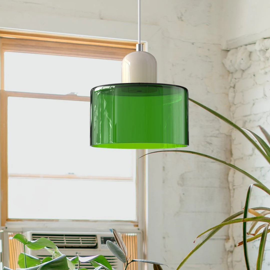 Retro glazen hanglamp Ø15 cm