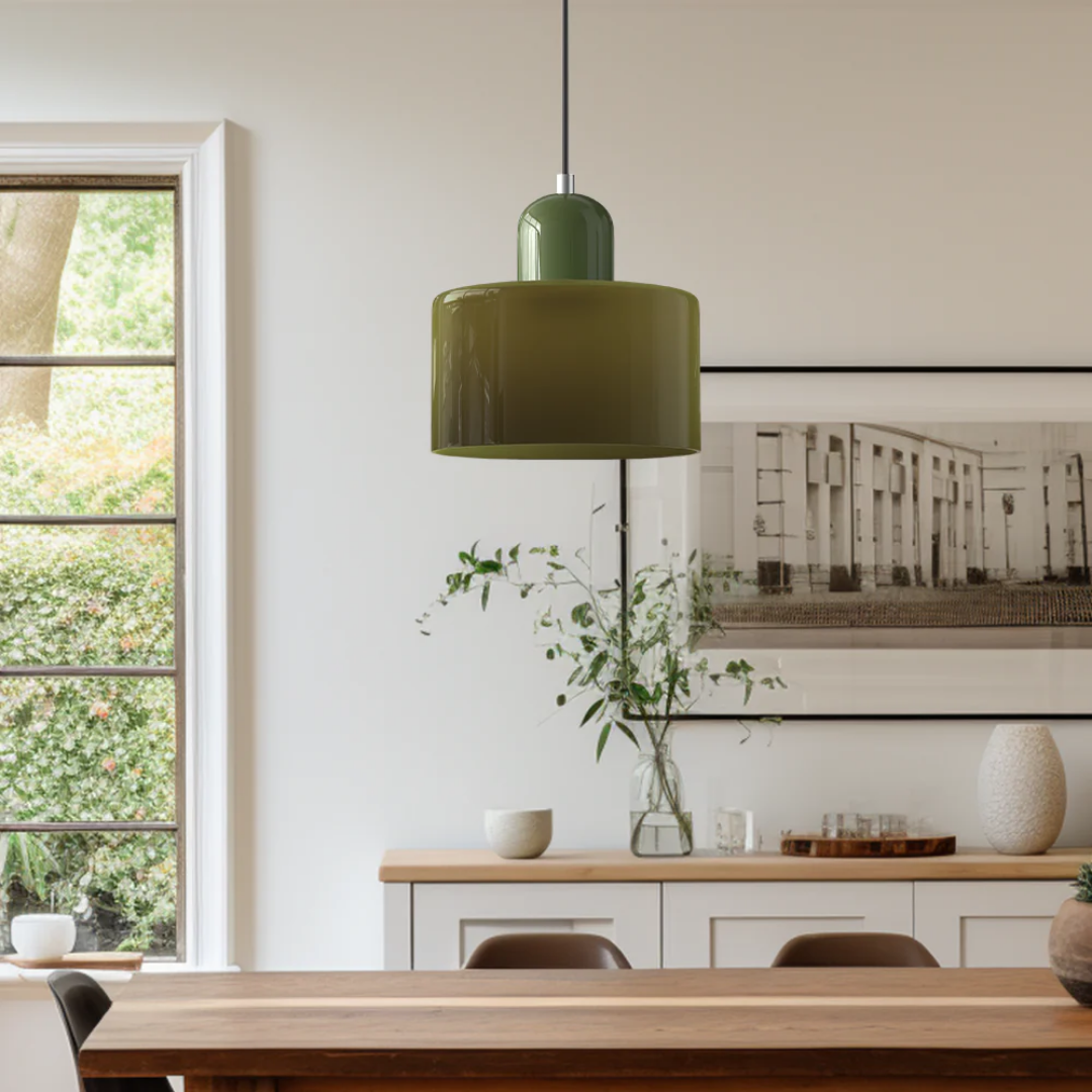 Retro glazen hanglamp Ø15 cm