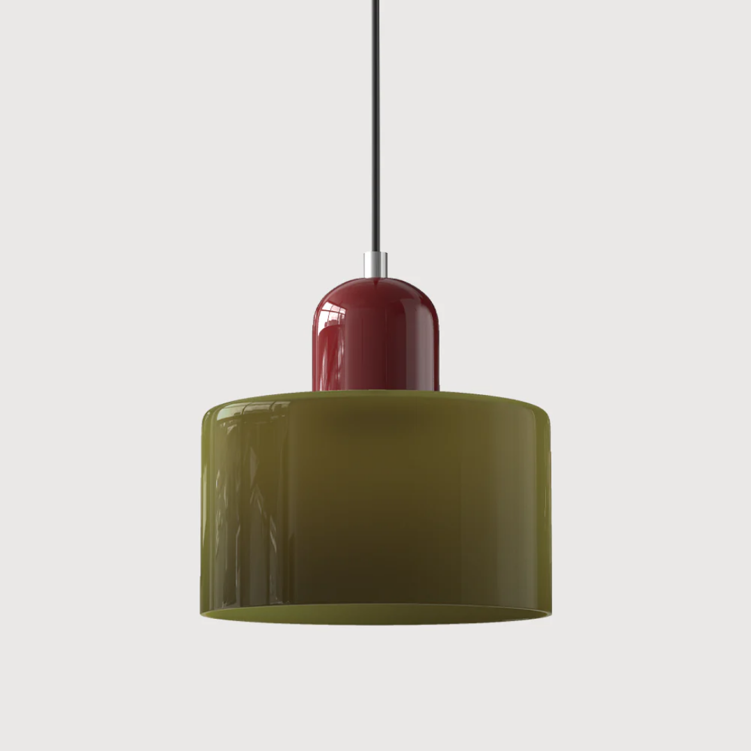 Retro glazen hanglamp Ø15 cm