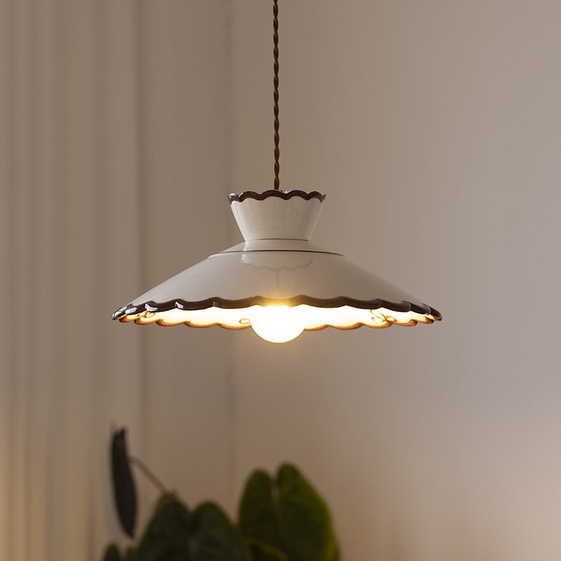 Franse Keramische Hanglamp Minimalistisch Kegelvorm