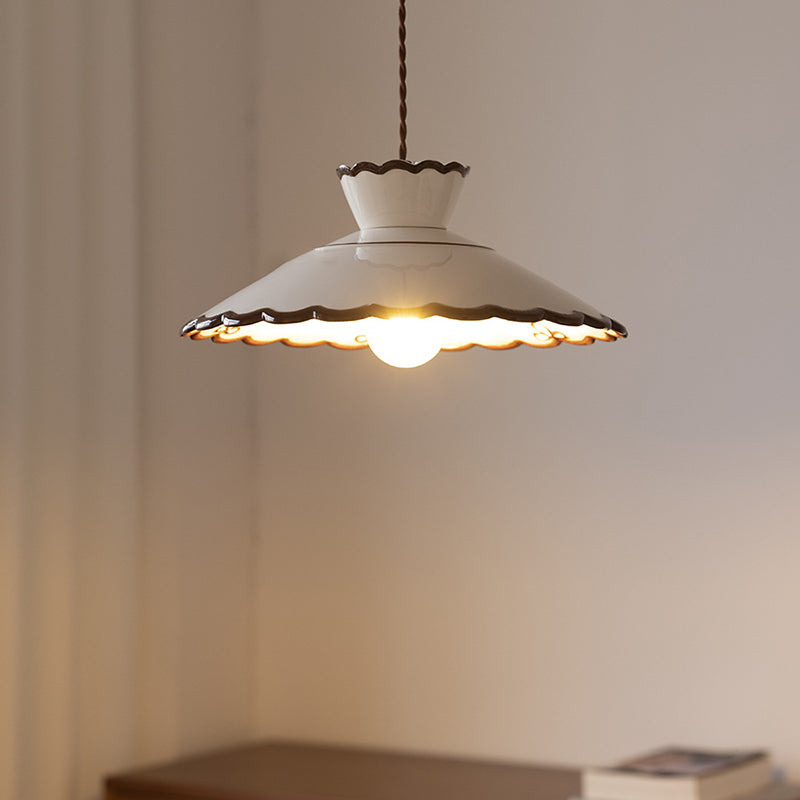 Franse Keramische Hanglamp Minimalistisch Kegelvorm