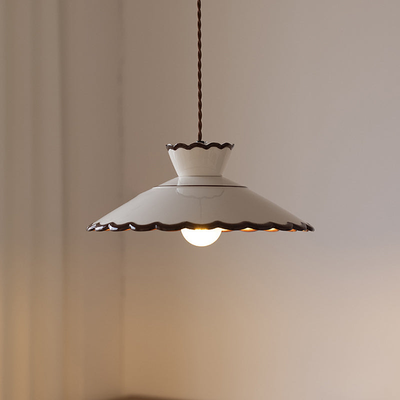 Franse Keramische Hanglamp Minimalistisch Kegelvorm