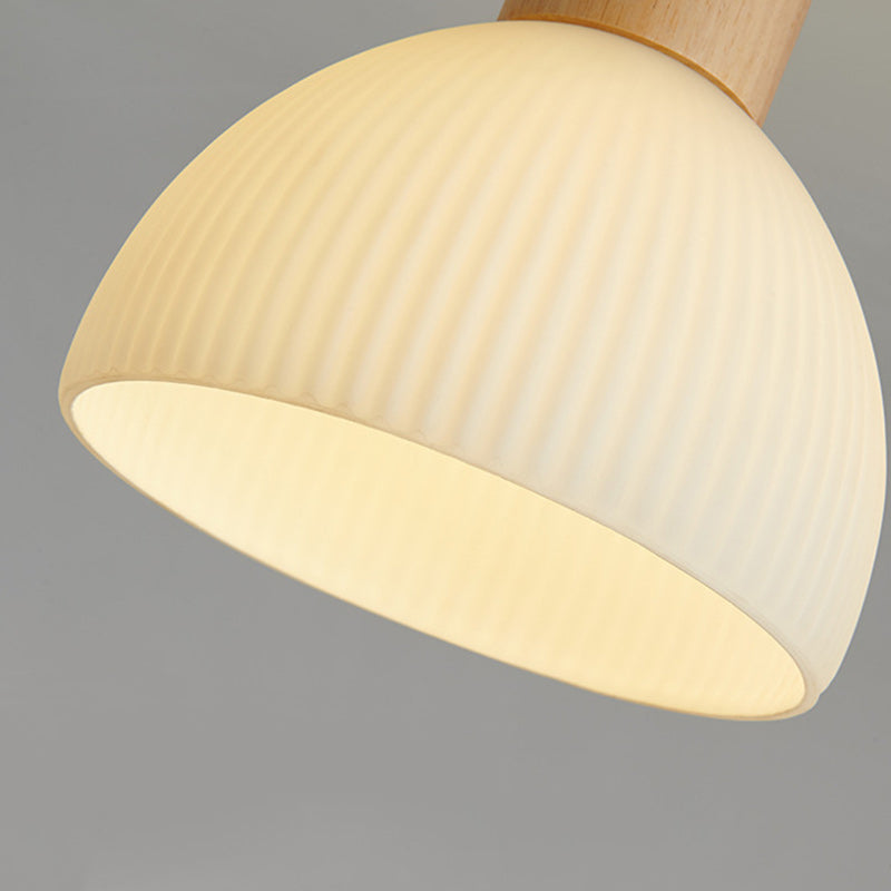 Scandinavische Plafondlamp Hout en Glas