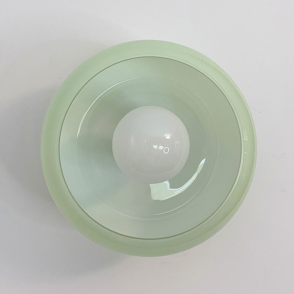 Mid-Century glazen semi-flush plafondlamp