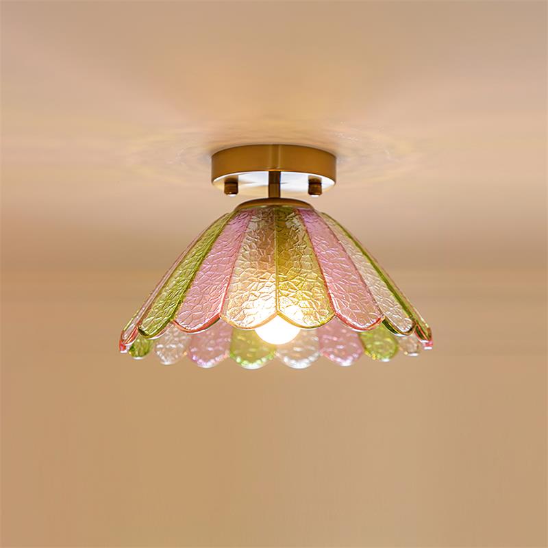 Glazen Plafondlamp in Bloemvorm