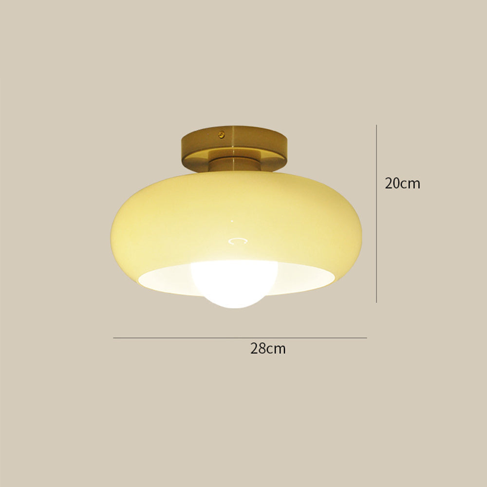 Mid-Century glazen semi-flush plafondlamp