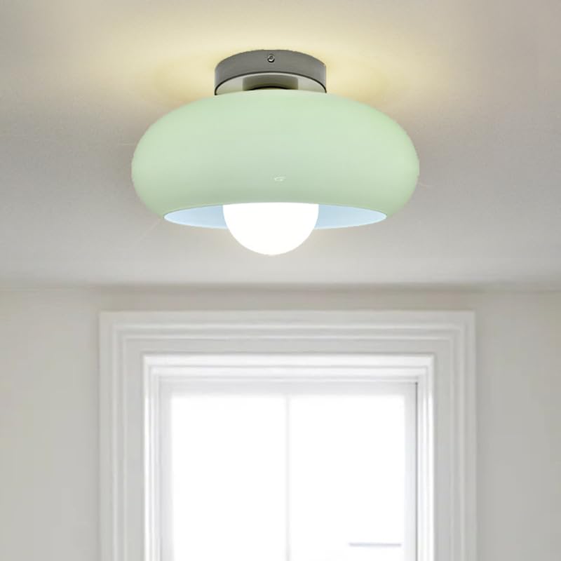 Mid-Century glazen semi-flush plafondlamp