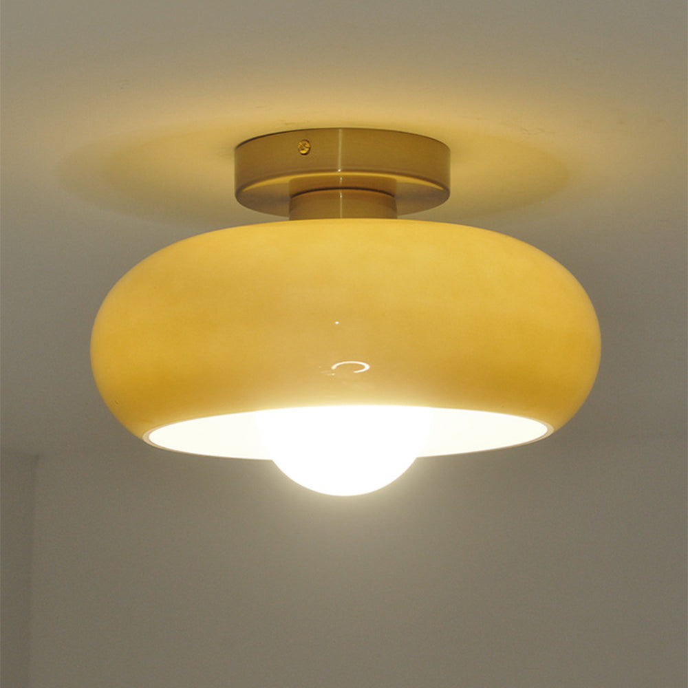 Mid-Century glazen semi-flush plafondlamp