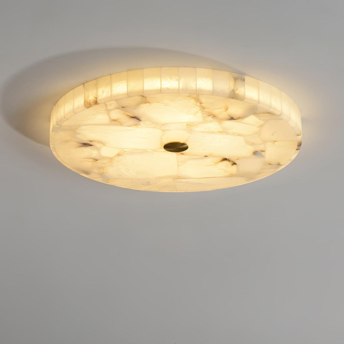 Ronde en Slanke LED Plafondlamp van Albast