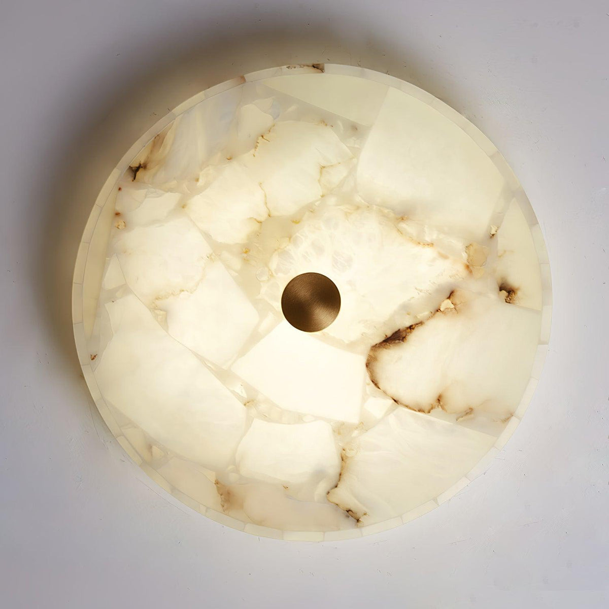 Ronde en Slanke LED Plafondlamp van Albast