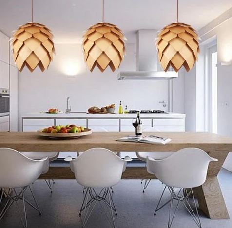 Eikenhouten Hanglamp Verstelbaar