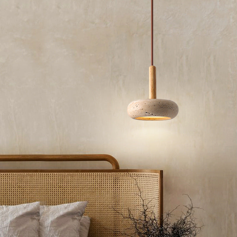 Japanse Hanglamp Geel Travertin LED