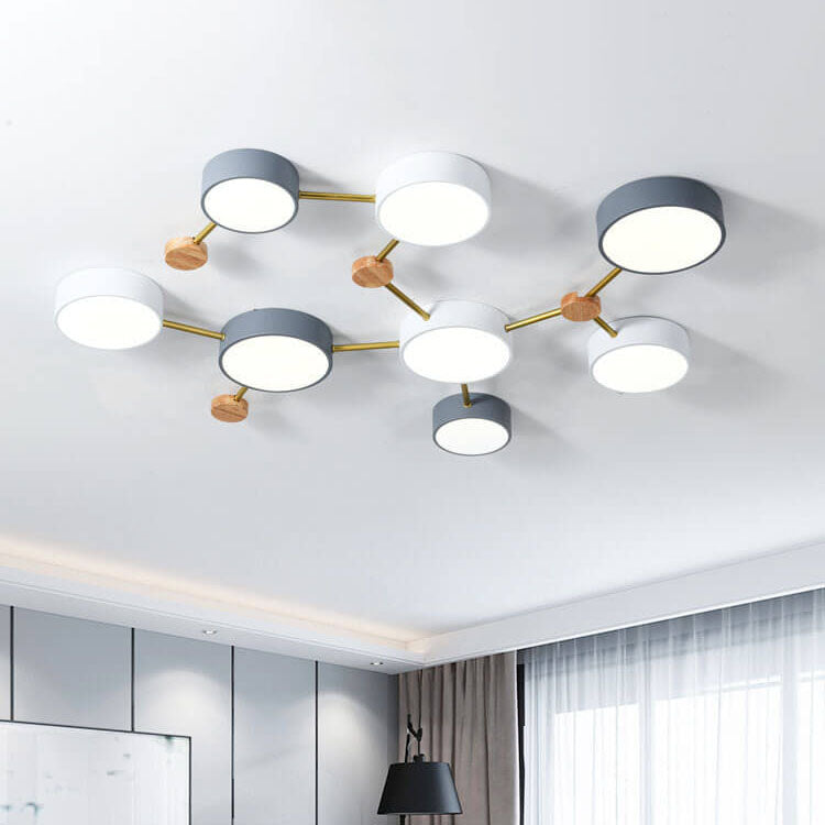 Modulaire LED Plafondlamp Hout en Acryl