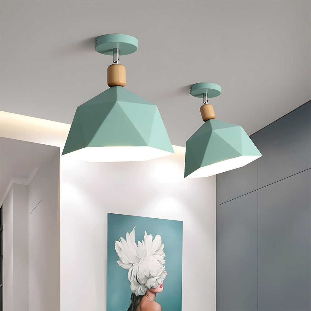 Scandinavische Plafondlamp met Houten Accent