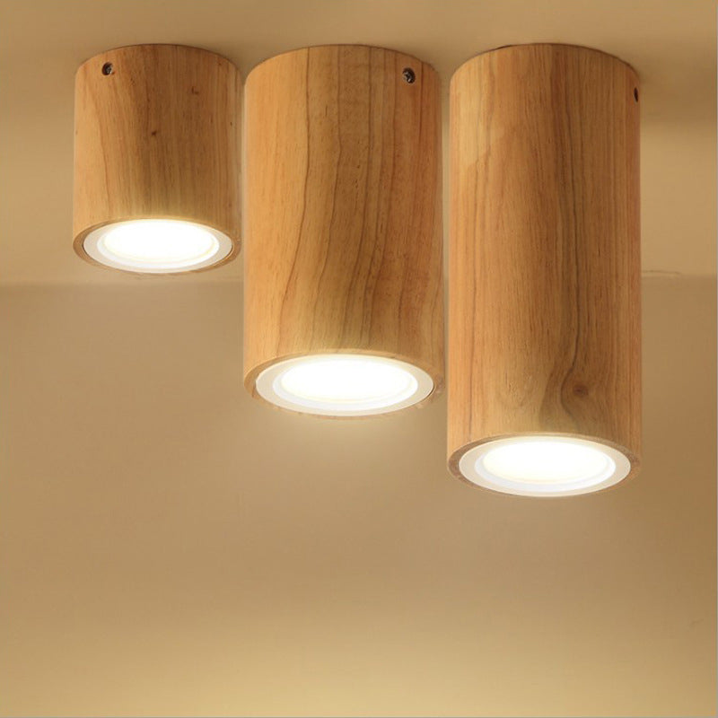 Moderne houten LED plafondlamp