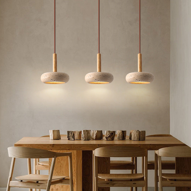 Japanse Hanglamp Geel Travertin LED