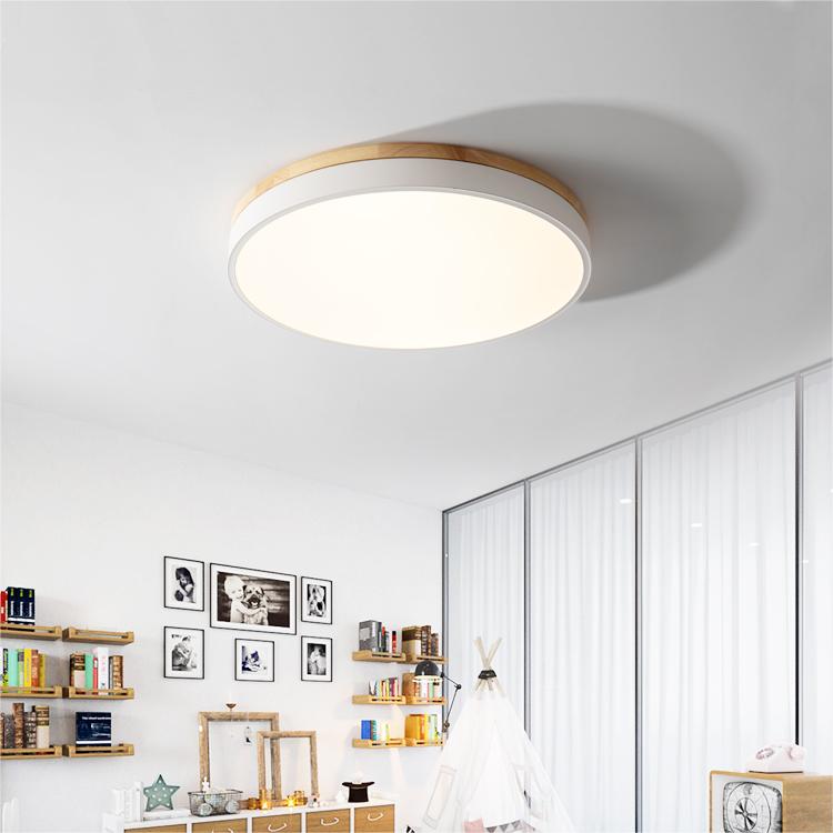 Houten Ronde LED Plafondlamp