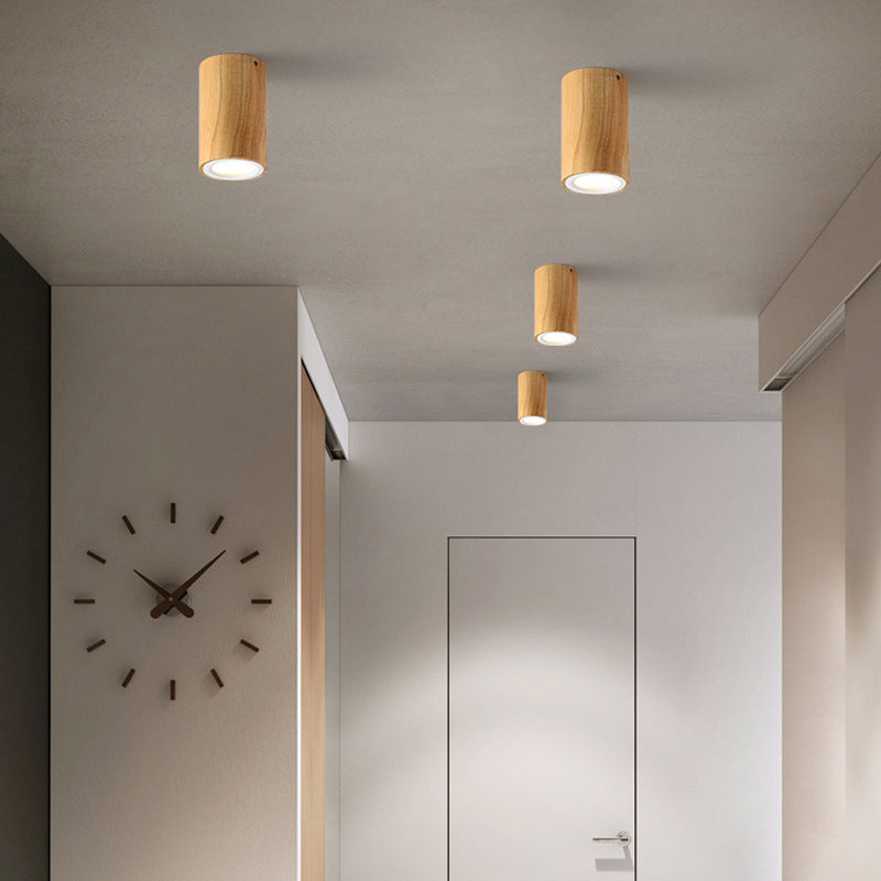 Moderne houten LED plafondlamp