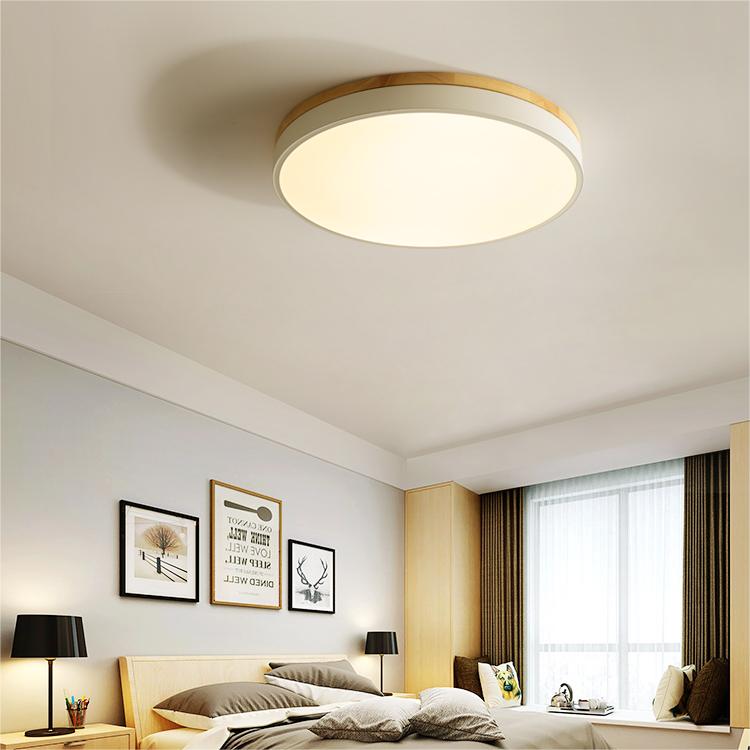 Houten Ronde LED Plafondlamp