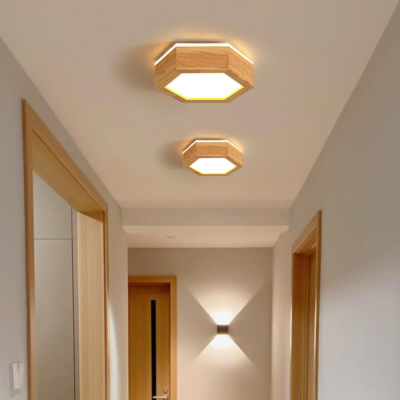 Moderne Houten Japandi LED Plafondlamp