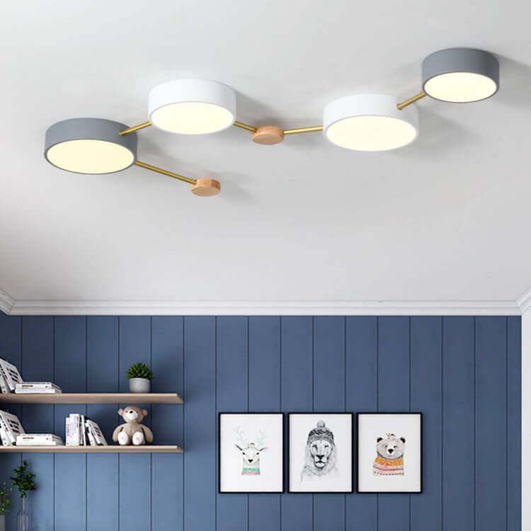 Modulaire LED Plafondlamp Hout en Acryl