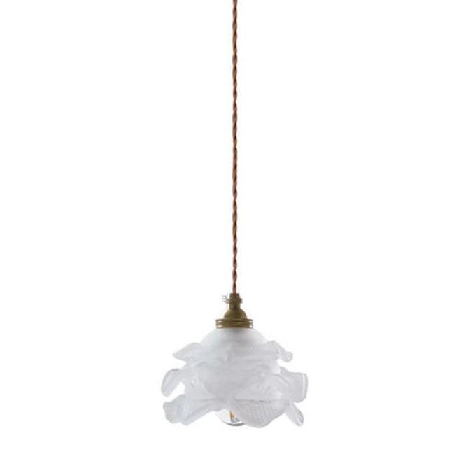 Franse Koperen Glazen Hanglamp