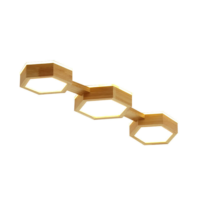 Moderne Houten Japandi LED Plafondlamp