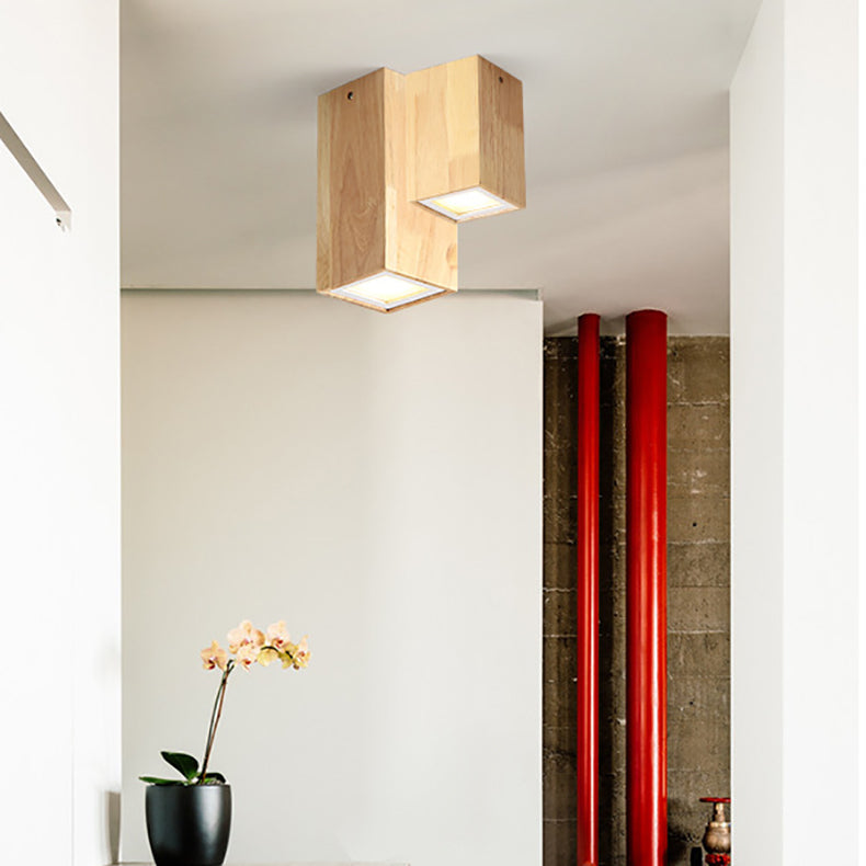 Moderne houten LED plafondlamp