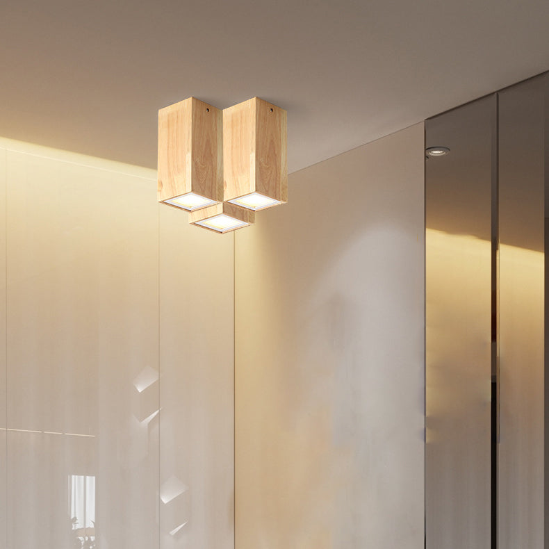 Moderne houten LED plafondlamp