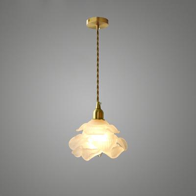 Franse Koperen Glazen Hanglamp