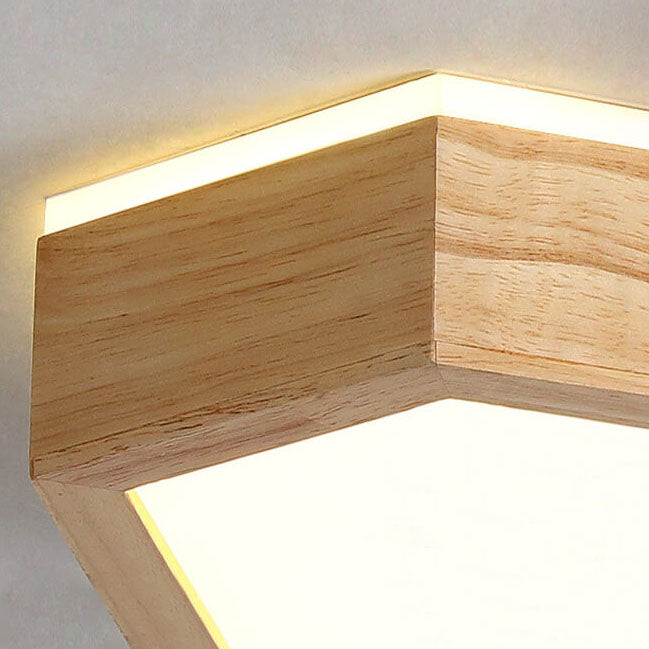 Moderne Houten Japandi LED Plafondlamp