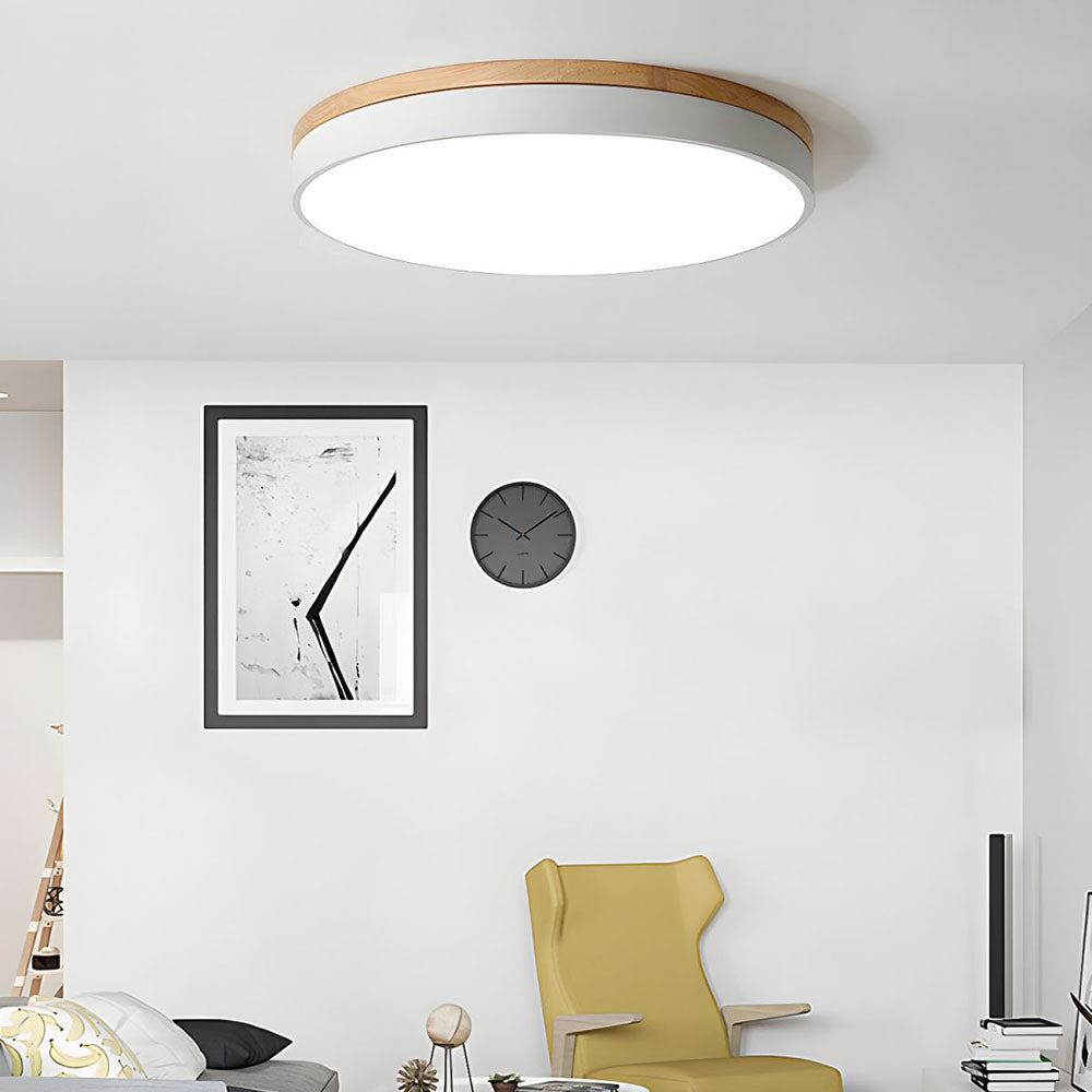 Houten Ronde LED Plafondlamp