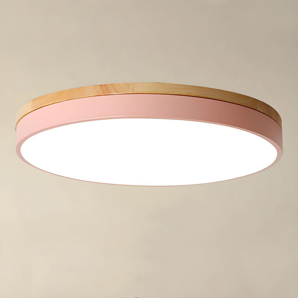 Houten Ronde LED Plafondlamp