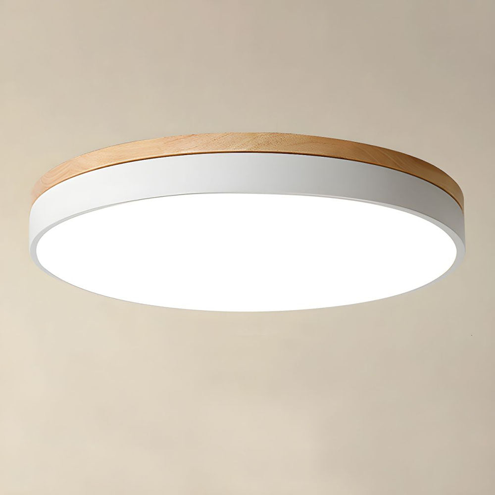 Houten Ronde LED Plafondlamp