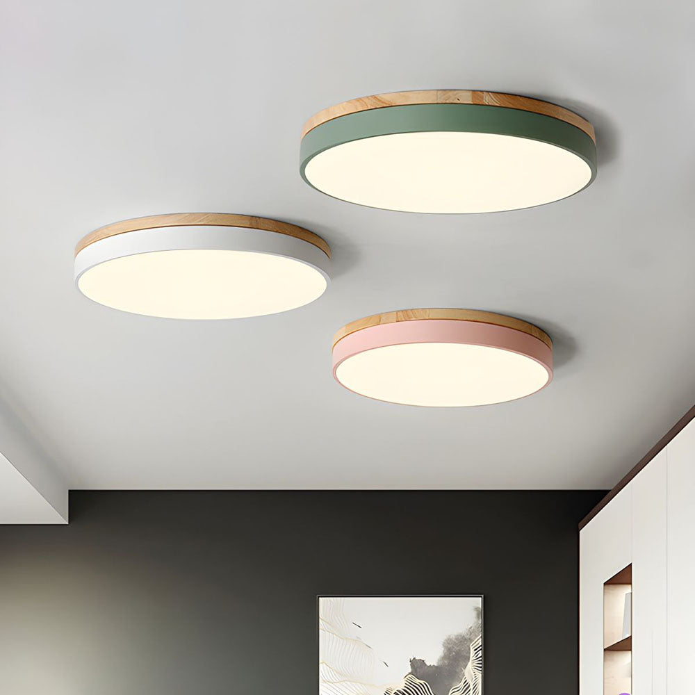 Houten Ronde LED Plafondlamp
