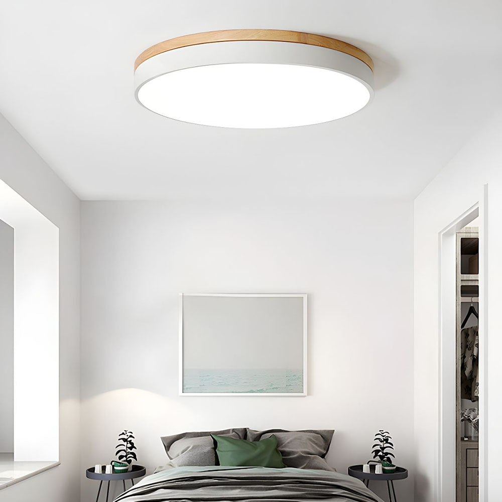 Houten Ronde LED Plafondlamp